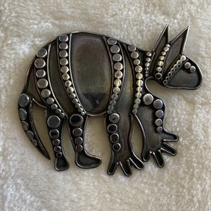 Sterling silver 925 armadillo brooch